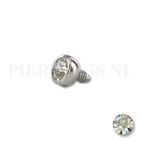 Dermal balletje 1.2 mm kristal 3 mm - thumbnail