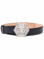 Philipp Plein ceinture à boucle logo - Noir