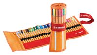 Fineliner STABILO point 88 rollerset oranje/rood ÃƒÆ' 30 kleuren