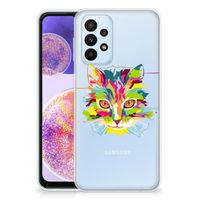 Samsung Galaxy A23 Telefoonhoesje met Naam Cat Color - thumbnail