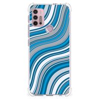 Motorola Moto G30 | G20 | G10 Doorzichtige Silicone Hoesje Waves Blue