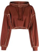 Baserange hoodie crop à coutures contrastantes - Rouge - thumbnail