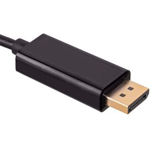 Akyga AK-AV-16 USB-C-kabel Aansluitkabel USB-C stekker, DisplayPort-stekker 1.80 m Zwart