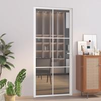 VidaXL Binnendeur 93x201,5 cm ESG-glas en aluminium wit