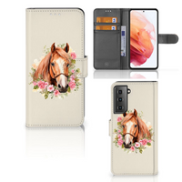 Telefoonhoesje met Pasjes voor Samsung Galaxy S21 Paard