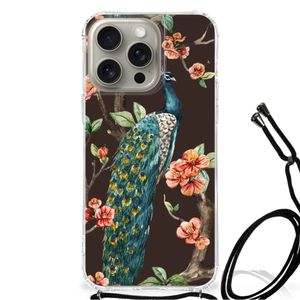 iPhone 15 Pro Max Case Anti-shock Pauw met Bloemen