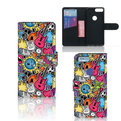 Alcatel 1S (2019) Wallet Case met Pasjes Punk Rock