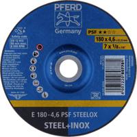 PFERD 62017520 E 180-4,6 PSF STEELOX Afbraamschijf gebogen Diameter 180 mm Boordiameter 22.23 mm RVS, Staal 10 stuk(s) - thumbnail