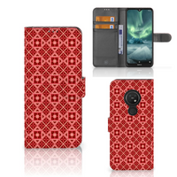 Nokia 7.2 | Nokia 6.2 Telefoon Hoesje Batik Rood - thumbnail