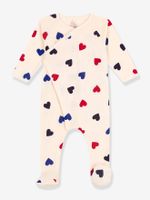 Katoenen babypyjama hart PETIT BATEAU beige, bedrukt