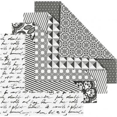 Vivi Gade origamipapier 15 x 15 cm wit/grijs 50 vellen Vivi Gade origamipapier 15 x 15 cm wit/grijs 50 vellen