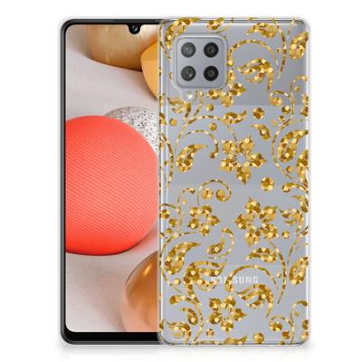 Samsung Galaxy A42 TPU Case Gouden Bloemen Samsung Galaxy A42 TPU Case Gouden Bloemen