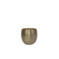 Ter Steege Bloempot Aluminium Goud D 24 cm H 22 cm - thumbnail