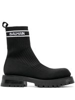 Balmain bottines chelsea en maille - Noir