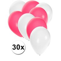 Witte en roze ballonnen 30 stuks   - - thumbnail