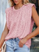 Loose Glitter Casual Tank Top