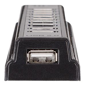 Manhattan 161572 interface hub USB 2.0 480 Mbit/s Zwart, Zilver