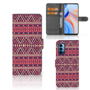 OPPO Reno 4 Pro 5G Telefoon Hoesje Aztec Paars