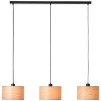 Brilliant Hanglamp Romm 3-lichts zwart met houtbruin 99491/76 - thumbnail