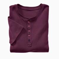 Shirt met knoopsluiting en korte mouwen, pruimkleur L