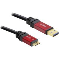 Delock USB-kabel USB 3.2 Gen1 (USB 3.0 / USB 3.1 Gen1) USB-A stekker, USB-micro-B 3.0 stekker 2.00 m Rood, Zwart Vergulde steekcontacten, UL gecertificeerd - thumbnail