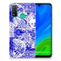 Silicone Back Case Huawei P Smart 2020 Angel Skull Blauw - thumbnail