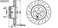 Remschijf ATE, Remschijftype: Geperforeerd / Geventileerd, u.a. für Mercedes-Benz