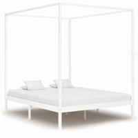 vidaXL Hemelbedframe massief grenenhout wit 180x200 cm