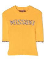 Missoni Kids haut en maille à logo imprimé - Jaune