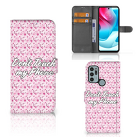 Motorola Moto G60s Portemonnee Hoesje Flowers Pink DTMP