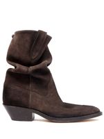 Maison Margiela bottes d'inspiration western Tabi 55 mm en cuir - Marron