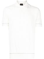 Brioni polo en coton texturé - Blanc