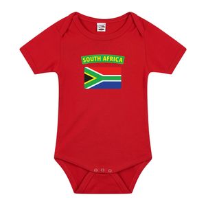 South-Africa / Zuid-Afrika landen rompertje met vlag rood voor babys