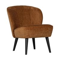 Woood Sara fauteuil structure velvet Cognac