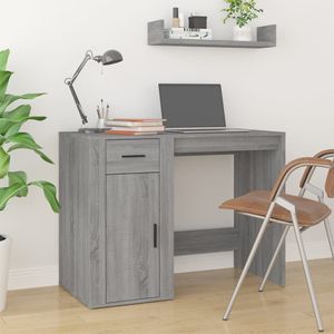 Bureau 100x49x75 cm bewerkt hout grijs sonoma eikenkleurig