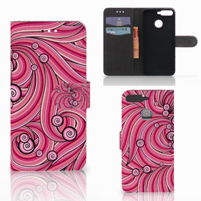 Huawei Y6 2018 Hoesje Swirl Pink
