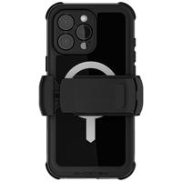 Ghostek Nautisch waterdicht iPhone 16 Pro Max-hoesje met riemclipholster - scherm- en camerabeschermer, compatibel met Apple MagSafe, robuuste en zware hoes (6,9 inch, zwart)
