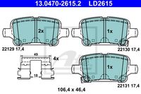 Remmenset, remschijf ATE, Remschijftype: Massief, Inbouwplaats: Achteras: , u.a. für Opel, Vauxhall