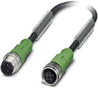 PHOENIX CONTACT SAC-3P-M12MS/2.0-PUR/M12FS sensor/actuatorkabel, 3-polig, M12-stekker recht, A codering, M12-bus recht, A codering, 2 m kabellengte, zwart/grijs