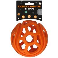 Dog Comets Titan - Ø11.5 cm - Treat hider - Hondenspeelgoed - Traktatiebal - Rubber - Hondenbal - Voor wilde Honden - Oranje