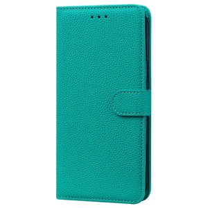 Samsung Galaxy A21S hoesje - Bookcase - Koord - Pasjeshouder - Portemonnee - Camerabescherming - Kunstleer - Cyaan