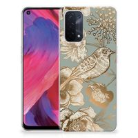 TPU Case voor OPPO A74 5G | A54 5G Vintage Bird Flowers