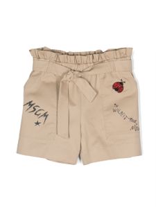 MSGM Kids short imprimé à taille ceinturée - Tons neutres