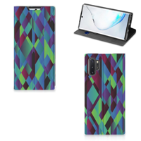 Samsung Galaxy Note 10 Plus Stand Case Abstract Green Blue