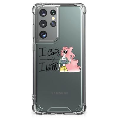 Samsung Galaxy S21 Ultra Stevig Bumper Hoesje i Can