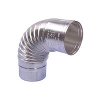 Burgerhout rookgasafvoerbocht Ø70mm 90° Aluminium enkelwandig plooi 400450099