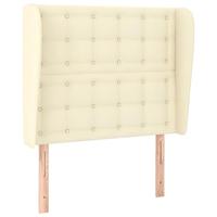 vidaXL Hoofdbord met randen 103x23x118/128 cm kunstleer crèmekleurig
