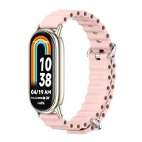 By Qubix - Ocean siliconen bandje - Roze - Compatible met Xiaomi Smart Band 8 & 9 - Compatible Xiaomi bandje