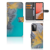 Samsung Galaxy A72 Bookcase Marble Blue Gold