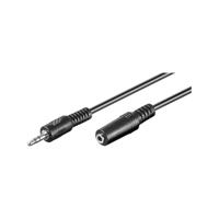 Goobay 50090 koptelefoon- en audio-verlengkabel AUX; 3-pin; 3,5 mm jack 3,5 mm stekker (3-pins, stereo) naar jack 3,5 mm jack (3-pins, stereo), zwart, 5 meter